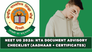 NEET UG 2026: NTA Document Advisory Checklist (Aadhaar + Certificates)