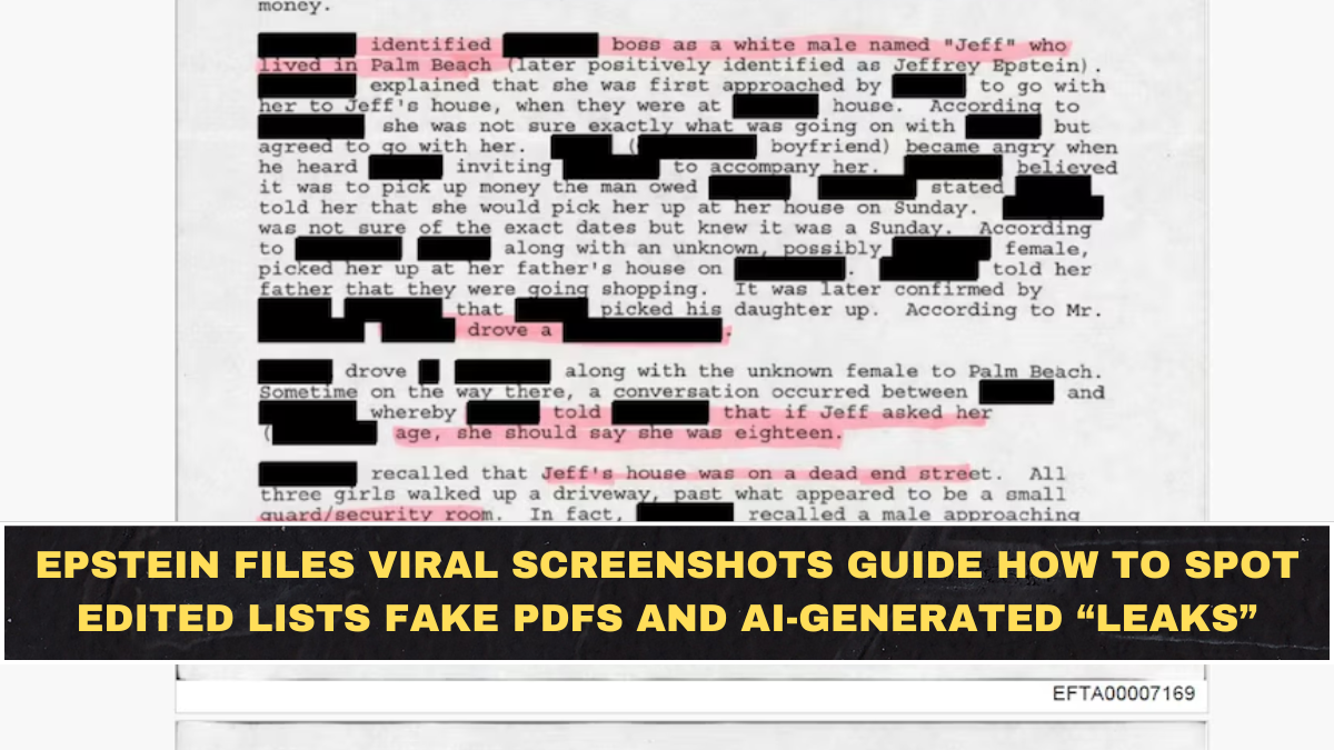 Viral Epstein “Leaks” Are Flooding the Internet: 12 Red Flags to Spot Edited Lists, Fake PDFs & AI Screenshots