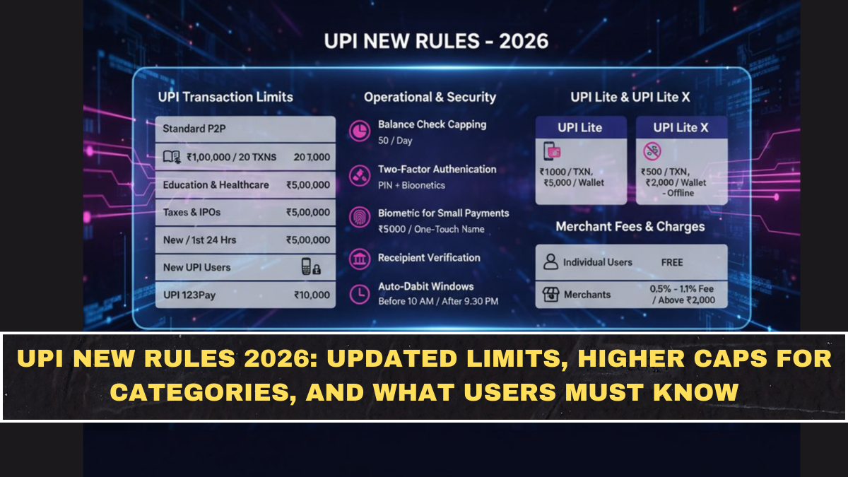 UPI New Rules 2026: Updated Limits, Higher Caps for Categories, and What Users Must Know