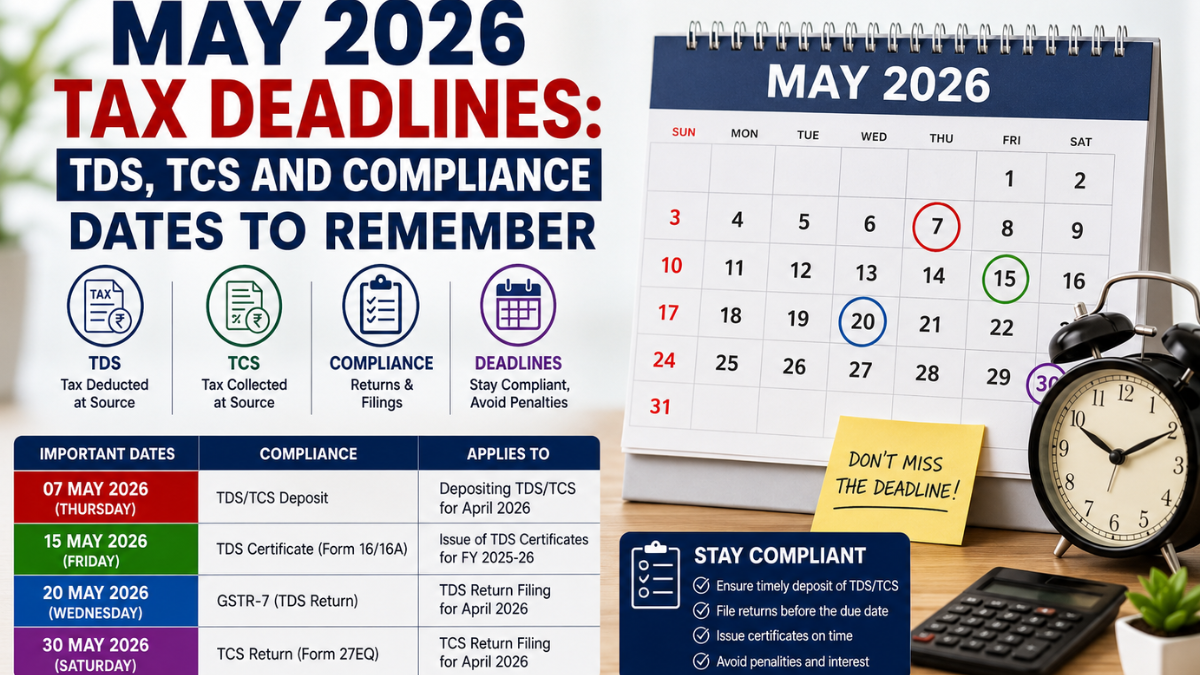 May 2026 Tax Deadlines: TDS, TCS and Compliance Dates to Remember